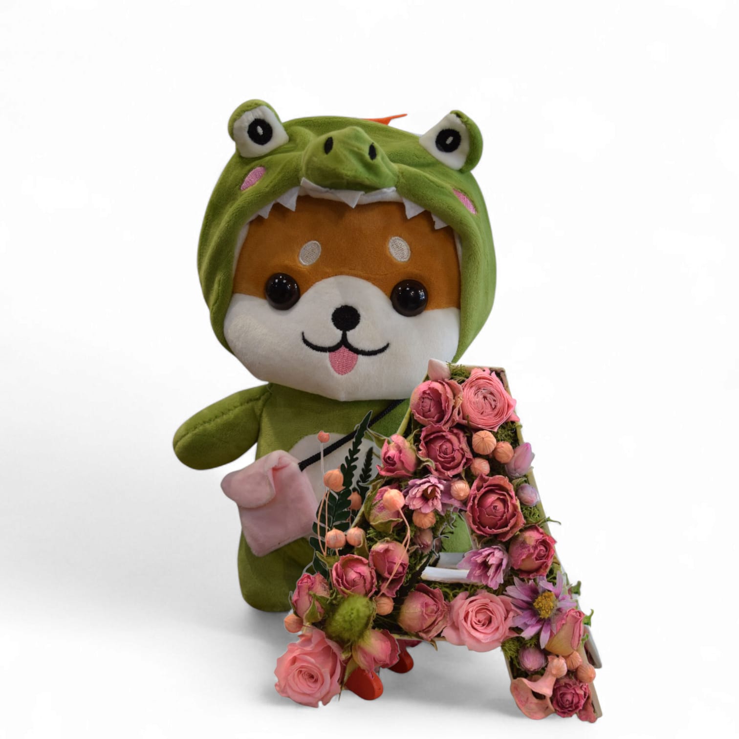 Blóma -Letra con flores naturales y peluche kawaii