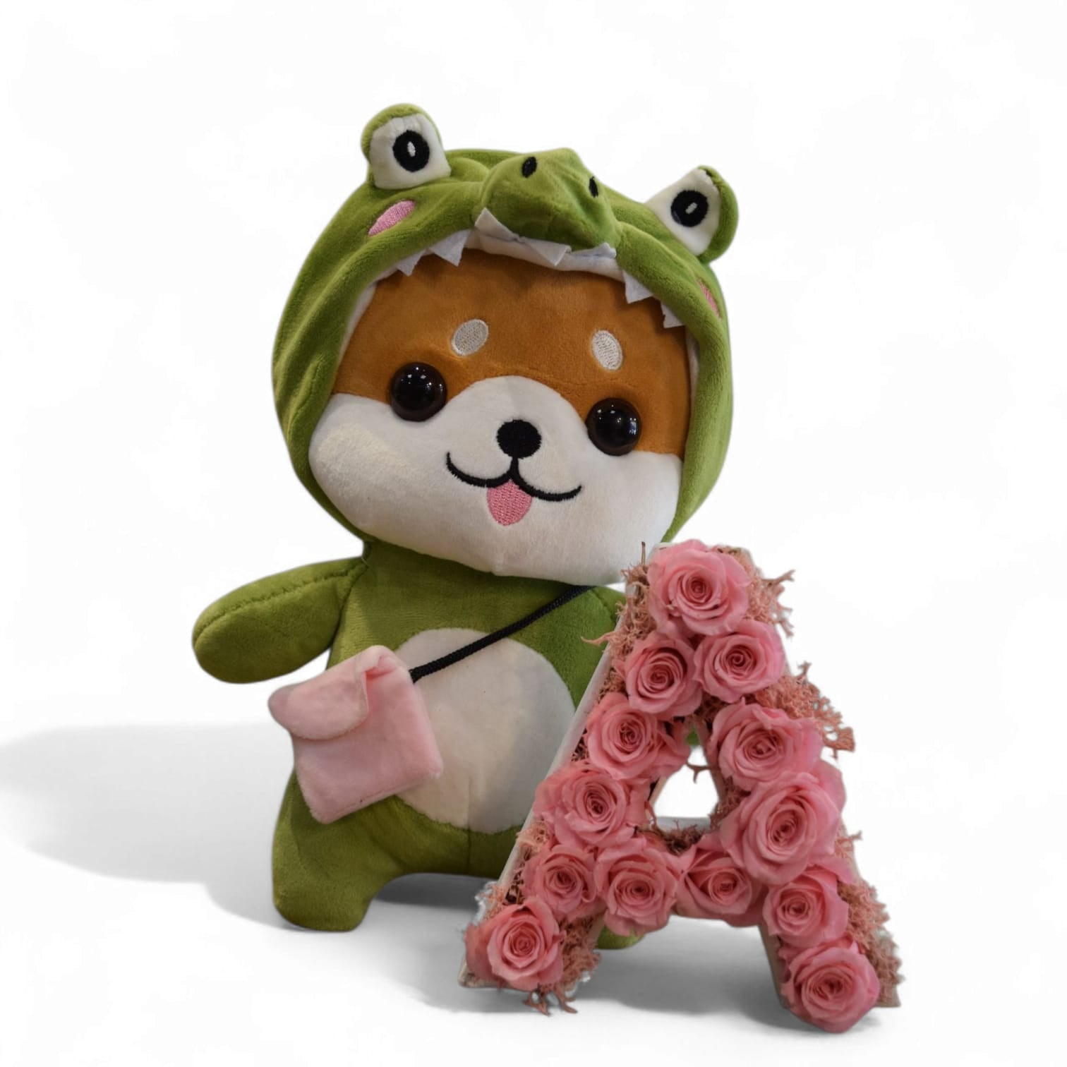 Blóma -Letra con flores naturales y peluche kawaii