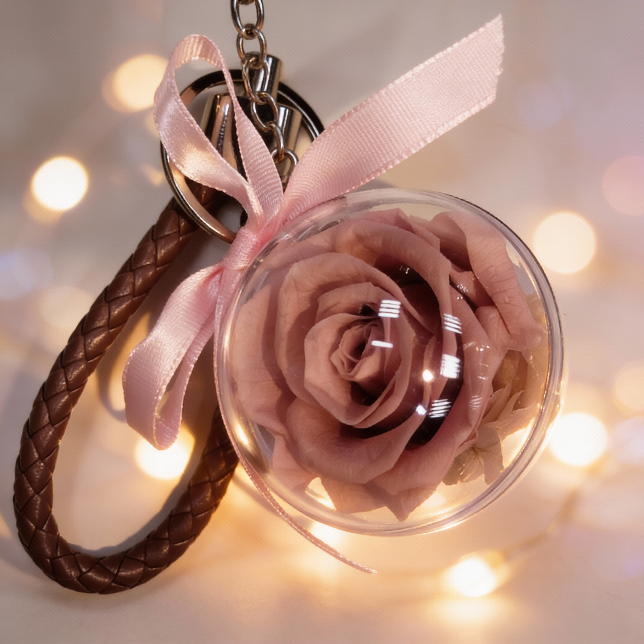 Llavero con Rosa Rosa Eterna